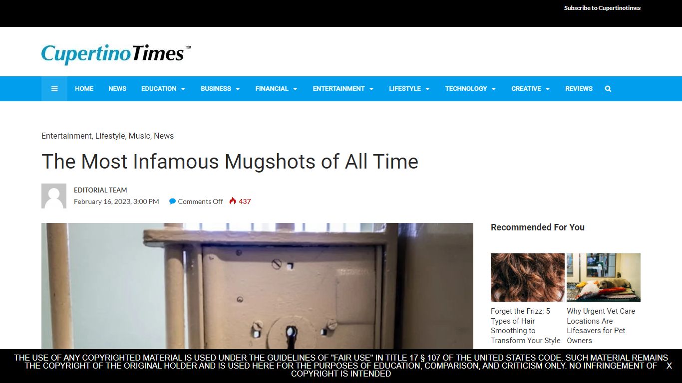 The Most Infamous Mugshots of All Time - CupertinoTimes