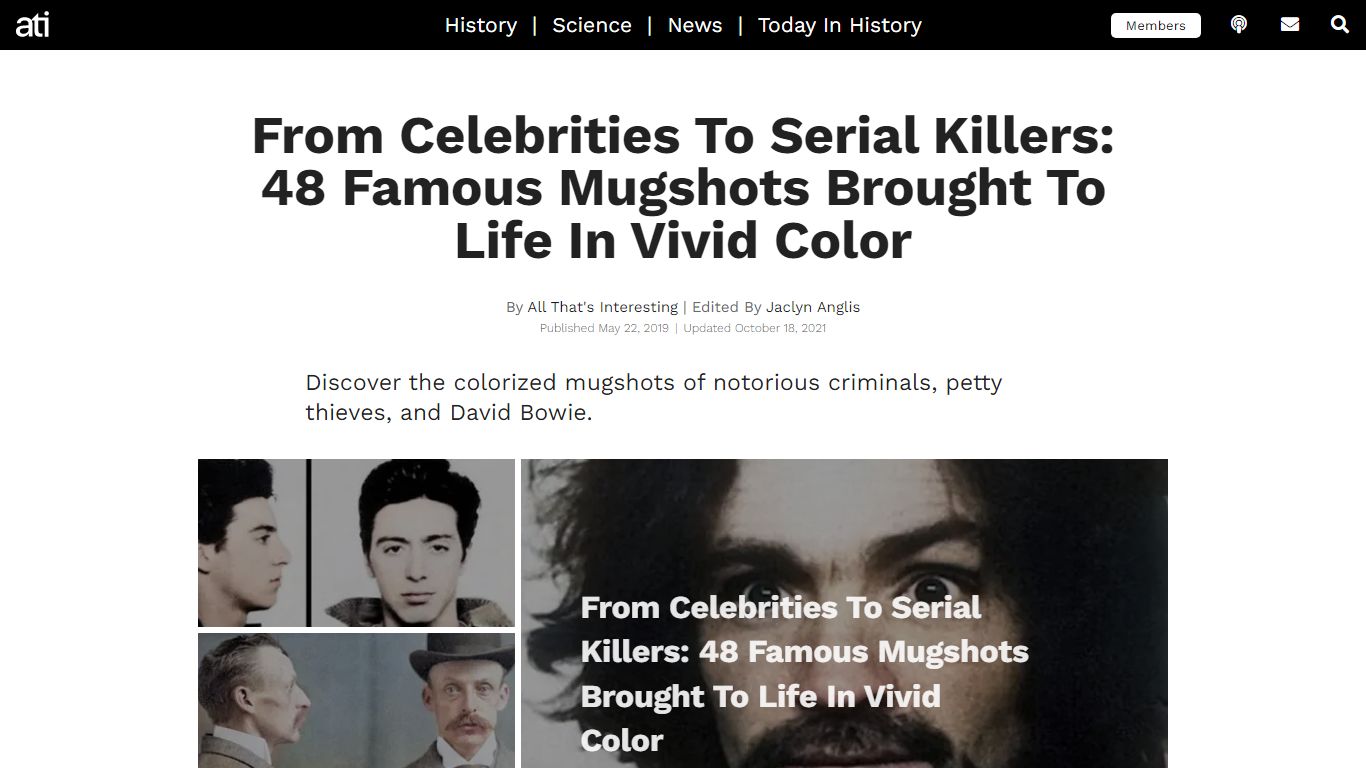 48 Colorized Mugshots Of Everyone From Pablo Escobar To David Bowie